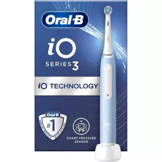 Oral-B iO3 Ice Blue električna četkica za zube, magnetna, 3 načina rada, timer, senzor pritiska, plava Oral-B iO3 Ice Blue električna četkica za zube, magnetna, 3 načina rada, timer, senzor pritiska, plava