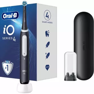 Oral-B iO4 Matt Black električna četkica za zube, magnetna, mjerač vremena, senzor pritiska, mobilna aplikacija, crna Oral-B iO4 Matt Black električna četkica za zube, magnetna, mjerač vremena, senzor pritiska, mobilna aplikacija, crna