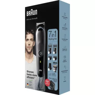 Braun Multigroomer 5 MGK5355 7u1 trimer za bradu i kosu, 13x postavke duljine, + Gillette Braun Multigroomer 5 MGK5355 7u1 trimer za bradu i kosu, 13x postavke duljine, + Gillette