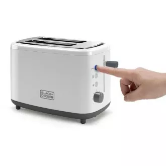 Black+Decker BXTO820E toster, 820 W, 2 tosta, kontrola pečenja, bijeli