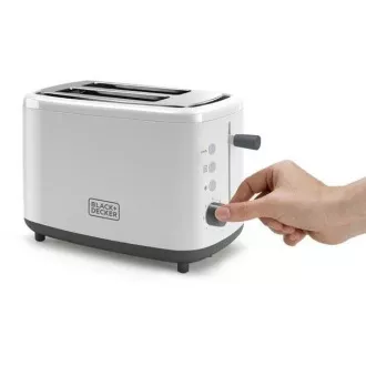 Black+Decker BXTO820E toster, 820 W, 2 tosta, kontrola pečenja, bijeli