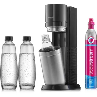 SodaStream Duo Titan Promo-Pack aparat za sodu, 2 staklene boce, 1 plastična boca, kanister CO2, crni SodaStream Duo Titan Promo-Pack aparat za sodu, 2 staklene boce, 1 plastična boca, kanister CO2, crni