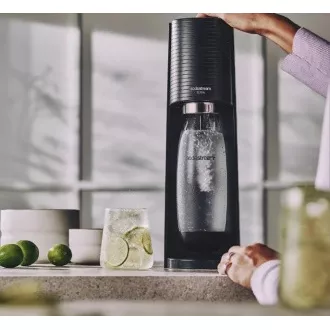 SodaStream Terra Black aparat za sodu, mehanički, 2x 1l SodaStream Fuse boca, CO2 cilindar, crni SodaStream Terra Black aparat za sodu, mehanički, 2x 1l SodaStream Fuse boca, CO2 cilindar, crni