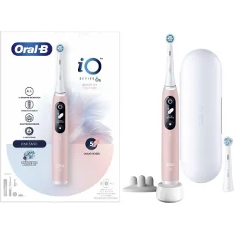 Oral-B iO Series 6s električna četkica za zube, timer, senzor pritiska, 5 programa, Oral-B aplikacija, roza
