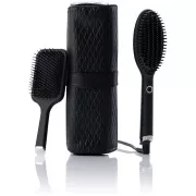 GHD Glide četka za vrući zrak, ionska tehnologija, poklon set, Iced Luxe kolekcija, crna