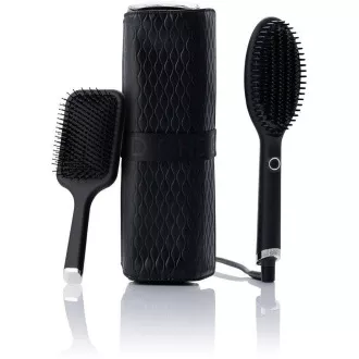 GHD Glide četka za vrući zrak, ionska tehnologija, poklon set, Iced Luxe kolekcija, crna