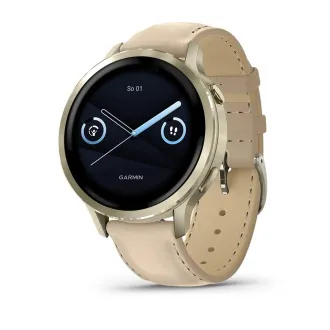 Garmin Venu 4 (41 mm) zlatni/bijeli silikonski remen i svijetlo pijeskasti kožni remen, EU Garmin Venu 4 (41 mm) zlatni/bijeli silikonski remen i svijetlo pijeskasti kožni remen, EU