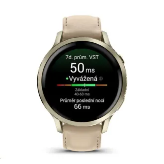 Garmin Venu 4 (41 mm) zlatni/bijeli silikonski remen i svijetlo pijeskasti kožni remen, EU Garmin Venu 4 (41 mm) zlatni/bijeli silikonski remen i svijetlo pijeskasti kožni remen, EU