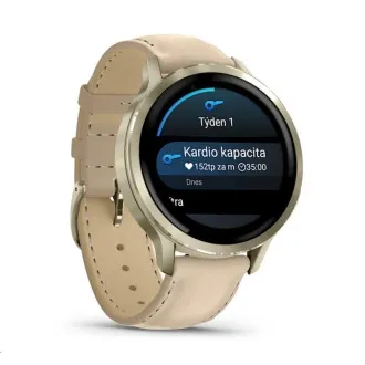 Garmin Venu 4 (41 mm) zlatni/bijeli silikonski remen i svijetlo pijeskasti kožni remen, EU Garmin Venu 4 (41 mm) zlatni/bijeli silikonski remen i svijetlo pijeskasti kožni remen, EU