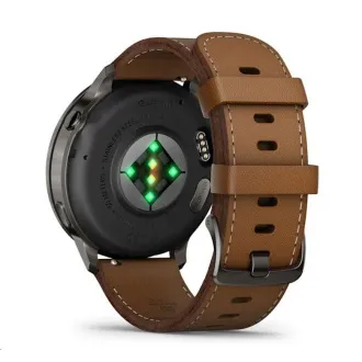 Garmin Venu 4 (45 mm) Slate / Crni silikonski remen i smeđi kožni remen, EU