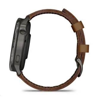 Garmin Venu 4 (45 mm) Slate / Crni silikonski remen i smeđi kožni remen, EU