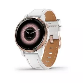 Garmin GPS sportski sat Venu® 2S Rose Gold / White Leather Band