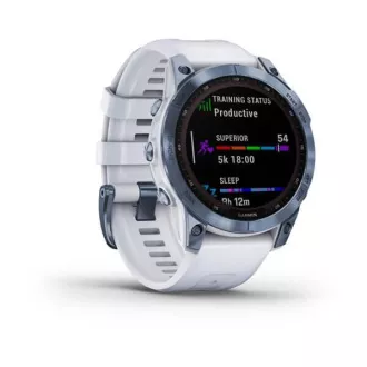Garmin fenix 7 Sapphire Solar, Titan plava/bijela silikonska narukvica