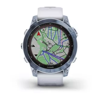 Garmin fenix 7 Sapphire Solar, Titan plava/bijela silikonska narukvica