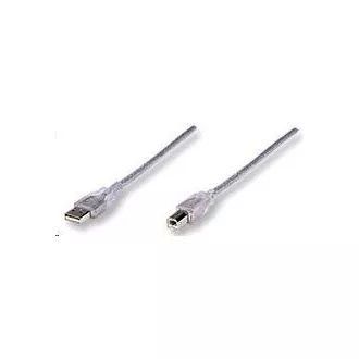 MANHATTAN kabel USB 2.0 AB spojni 3m (srebrni)
