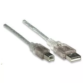MANHATTAN kabel USB 2.0 AB spojni 3m (srebrni)