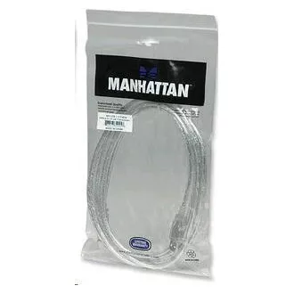 MANHATTAN kabel USB 2.0 AB spojni 3m (srebrni)