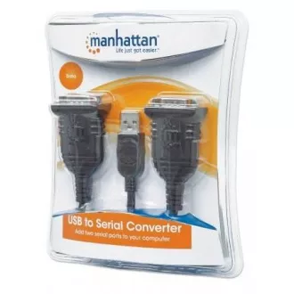 MANHATTAN pretvarač USB u 2x serijski port (USB AM/DB9M(2), RS232) MANHATTAN pretvarač USB u 2x serijski port (USB AM/DB9M(2), RS232)