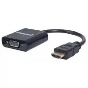 MANHATTAN pretvarač s HDMI na VGA (HDMI muški na VGA ženski, crni, polietilenska vrećica)
