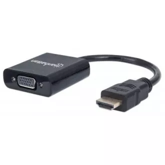 MANHATTAN pretvarač s HDMI na VGA (HDMI muški na VGA ženski, crni, polietilenska vrećica)