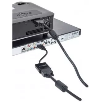 MANHATTAN pretvarač s HDMI na VGA (HDMI muški na VGA ženski, crni, polietilenska vrećica)