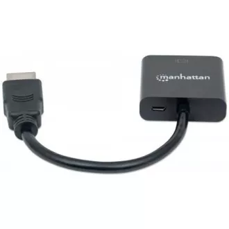 MANHATTAN pretvarač s HDMI na VGA (HDMI muški na VGA ženski, crni, polietilenska vrećica)