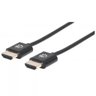 MANHATTAN Ultra tanki HDMI kabel velike brzine s Ethernetom, HEC, ARC, 3D, 4K, HDMI muški na muški, zaštićen, crni, 0,5 m MANHATTAN Ultra tanki HDMI kabel velike brzine s Ethernetom, HEC, ARC, 3D, 4K, HDMI muški na muški, zaštićen, crni, 0,5 m