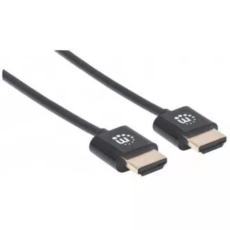 MANHATTAN Ultra tanki HDMI kabel velike brzine s Ethernetom, HEC, ARC, 3D, 4K, HDMI muški na muški, zaštićen, crni, 0,5 m MANHATTAN Ultra tanki HDMI kabel velike brzine s Ethernetom, HEC, ARC, 3D, 4K, HDMI muški na muški, zaštićen, crni, 0,5 m