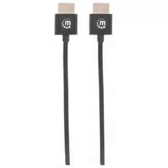 MANHATTAN Ultra tanki HDMI kabel velike brzine s Ethernetom, HEC, ARC, 3D, 4K, HDMI muški na muški, zaštićen, crni, 0,5 m MANHATTAN Ultra tanki HDMI kabel velike brzine s Ethernetom, HEC, ARC, 3D, 4K, HDMI muški na muški, zaštićen, crni, 0,5 m