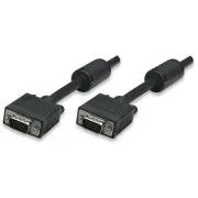 MANHATTAN SVGA kabel za monitor s feritnim jezgrama, HD15 muški / HD15 muški, 1,8 m, crni