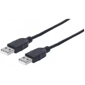 MANHATTAN USB 2.0 kabel, tip-A muški na tip-A muški, 1 m, crni
