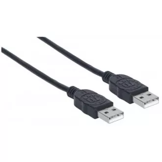 MANHATTAN USB 2.0 kabel, tip-A muški na tip-A muški, 1 m, crni
