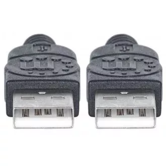 MANHATTAN USB 2.0 kabel, tip-A muški na tip-A muški, 1 m, crni