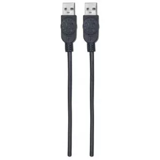 MANHATTAN USB 2.0 kabel, tip-A muški na tip-A muški, 1 m, crni