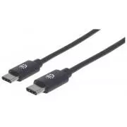 MANHATTAN kabel Hi-Speed USB-C, Type-C muški na Type-C muški, 3 m, crni