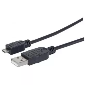 MANHATTAN Spojni kabel USB 2.0 A muški / Micro-B muški, 1.8m, crni