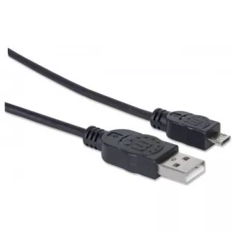 MANHATTAN Spojni kabel USB 2.0 A muški / Micro-B muški, 1.8m, crni