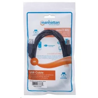 MANHATTAN USB kabel visoke brzine za uređaj, tip-A muški na tip-B muški, 0,5 m, crni MANHATTAN USB kabel visoke brzine za uređaj, tip-A muški na tip-B muški, 0,5 m, crni