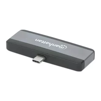 MANHATTAN USB-C 4-u-1 priključna stanica, 1xHDMI, 1xUSB-C, 1xUSB, 1x3,5 mm, siva