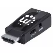 Manhattan HDMI na VGA adapter, mikro pretvarač, HDMI muški na VGA ženski, audio, crni