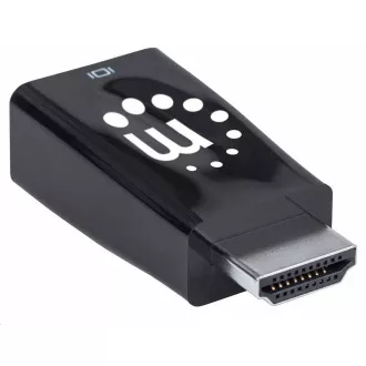 Manhattan HDMI na VGA adapter, mikro pretvarač, HDMI muški na VGA ženski, audio, crni