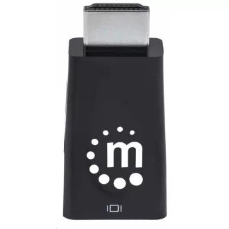 Manhattan HDMI na VGA adapter, mikro pretvarač, HDMI muški na VGA ženski, audio, crni