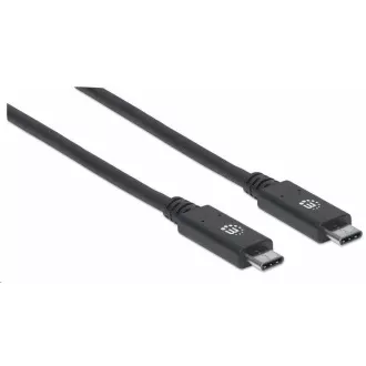 Manhattan USB-C kabel, USB 3.1 Gen 2, USB-C muški na USB-C muški, 10 Gbps, 5 A, 1 m, crni