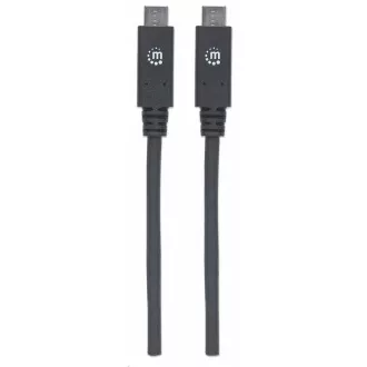 Manhattan USB-C kabel, USB 3.1 Gen 2, USB-C muški na USB-C muški, 10 Gbps, 5 A, 1 m, crni