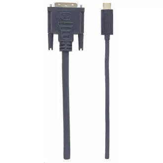 Manhattan kabel USB-C na DVI, 2m, crni