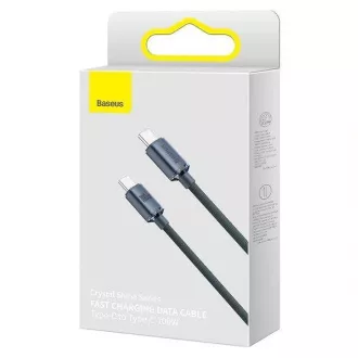 Baseus Crystal Shine Series kabel za punjenje / podatkovni kabel USB-C / USB-C 100W 1,2 m, crni Baseus Crystal Shine Series kabel za punjenje / podatkovni kabel USB-C / USB-C 100W 1,2 m, crni