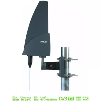 EVOLVEO Shark, aktivna vanjska antena DAB+/DVB-T2, LTE filter, 4G, 5G