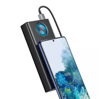 Baseus Amblight power bank s digitalnim zaslonom QC 30000mAh Overseas Edition + kabel Type-C/Type-C 100W 1m, crna