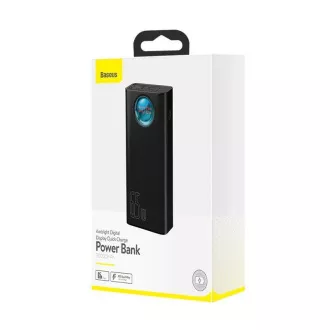 Baseus Amblight power bank s digitalnim zaslonom QC 30000mAh Overseas Edition + kabel Type-C/Type-C 100W 1m, crna