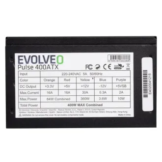 EVOLVEO Pulse 400ATX, napajanje 400W, ATX, tiho, bulk, jamstvo 3 godine, crno